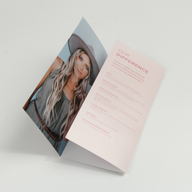 Folleto de impresión personalizada para folleto de papel de instrucciones de cabello de peluca
