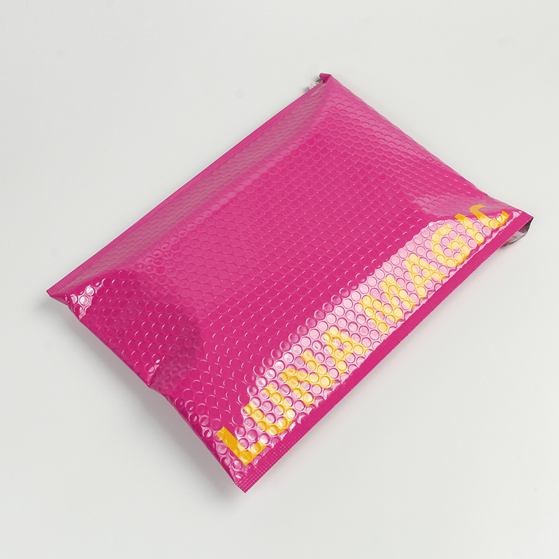 Cosméticos personalizados Comercio electrónico Embalaje Pink Poly Bubble Mailer