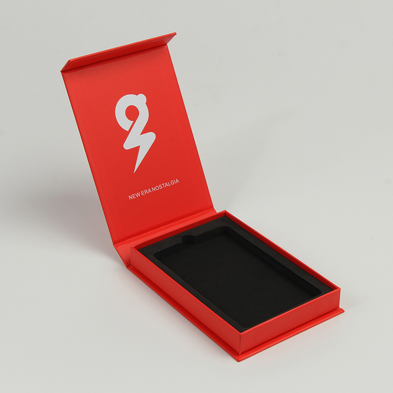 Caja de empaquetado de la caja del teléfono de la electrónica magnética de la forma del libro de diseño personalizado