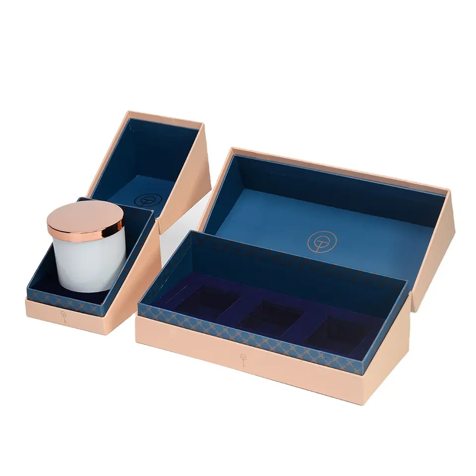 Caja de regalo de velas perfumadas de cartón personalizado de embalaje ecológico
