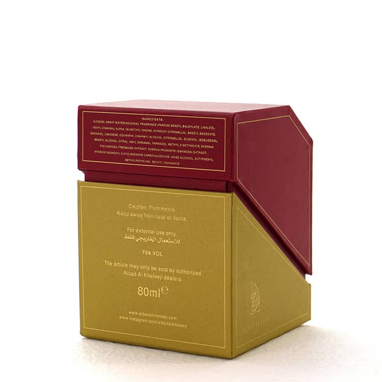 Caja de regalo de embalaje de botella de perfume de papel de cartón de paquete cosmético cuadrado de papel personalizado