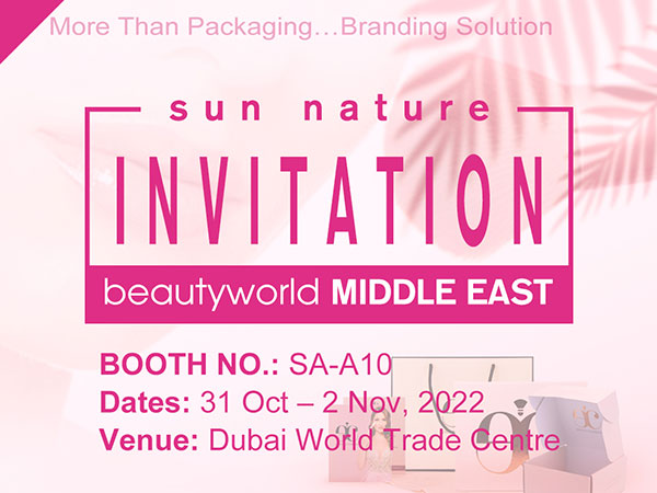 SUN NATURE asistirá a Beautyworld MIDDLE EAST 2022