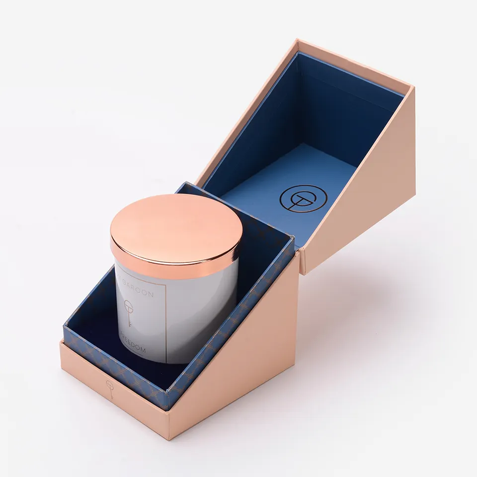 Caja de empaquetado impresa aduana del regalo de la vela del perfume de la caja de cartón del papel del logotipo 