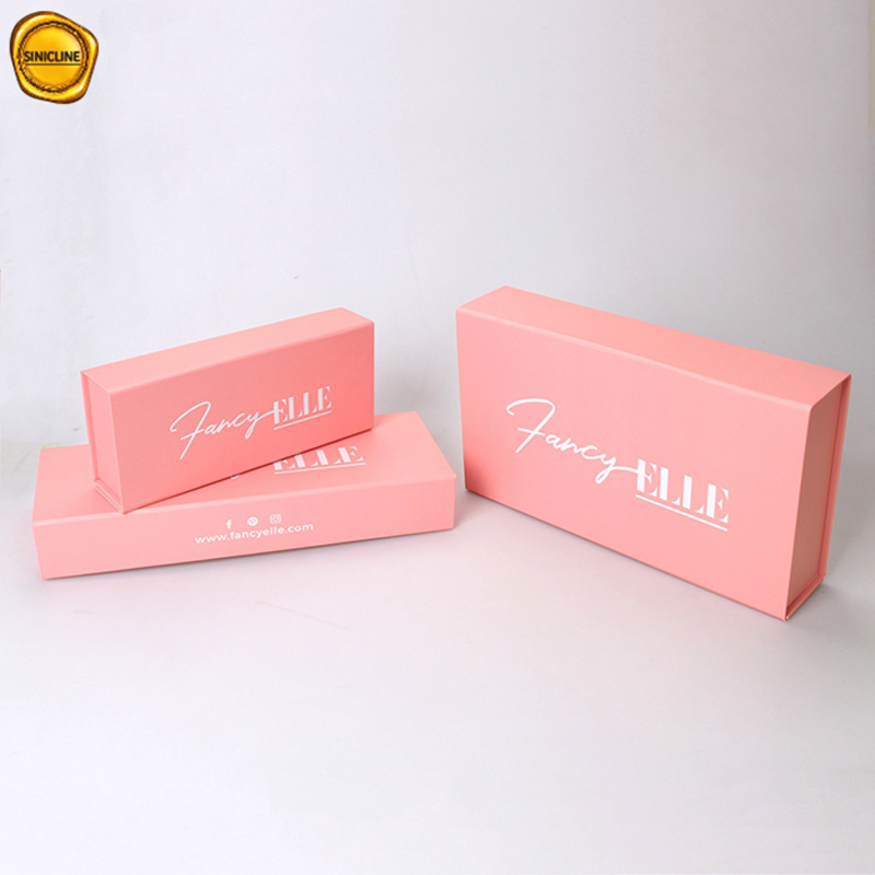 Caja de embalaje de extensión de cabello de lujo plegable rosa bebé personalizada con logotipo Caja de embalaje de extensión de cabello de lujo con logotipo