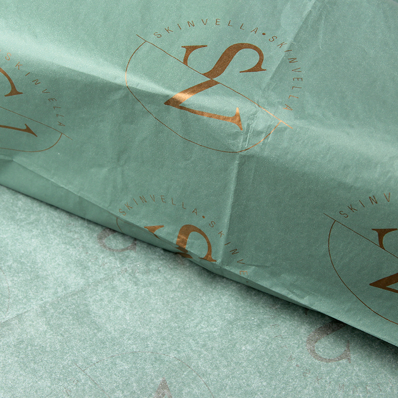 Embalaje de belleza sostenible Papel de seda personalizado con logotipo de lámina de oro rosa